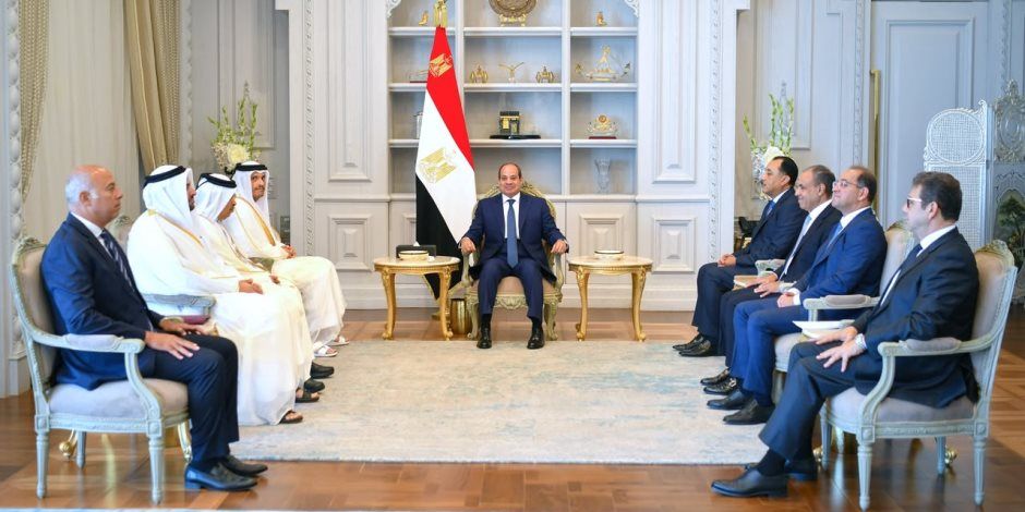 الرئيس السيسى يؤكد التطلع لزيادة الاستثمارات القطرية فى مصر